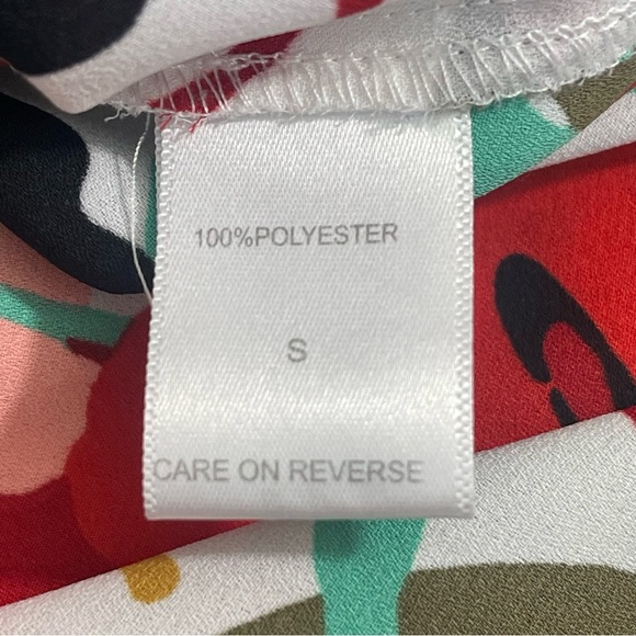 New York & Company Tie at Neck Floral Sleeveless Blouse Small - Picture 6 of 11